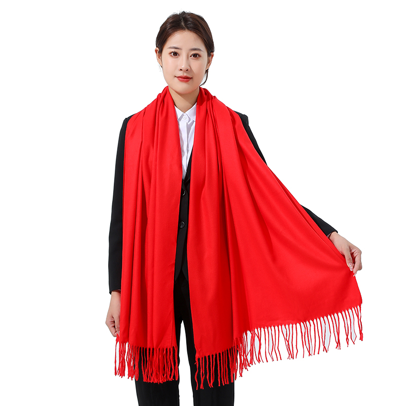 江苏大红色围巾配长须logo，时尚感爆棚，你值得拥有！